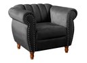 Ver imagem 2 de Poltrona Realeza Chesterfield Cadeira Vintage Decoração Retrô - Veludo Preto