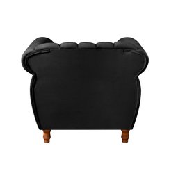 Poltrona Realeza Chesterfield Cadeira Vintage Decoração Retrô - Veludo Preto - 3