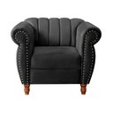 Ver imagem 1 de Poltrona Realeza Chesterfield Cadeira Vintage Decoração Retrô - Veludo Preto