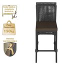 Ver imagem 4 de Mesa Bistrô e 4 Banquetas Roma Preta Corda Estofado 9 Trama Preto