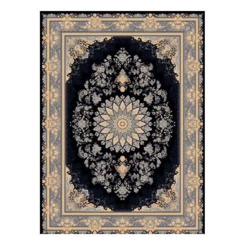 Tapete Persa Iraniano Bege com Azul Escuro 3,00x4,00cm