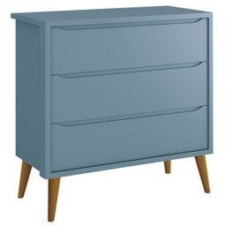 Cômoda Gaveteiro Théo New Azul Fosco com Madeira - MoveisAqui - 1