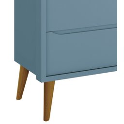 Cômoda Gaveteiro Théo New Azul Fosco com Madeira - MoveisAqui - 3