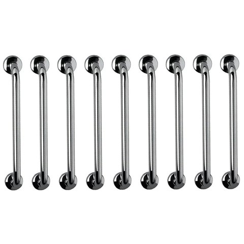 Barra de Apoio 60cm Aço Inox Kit 9 Unidades Acessibilidade Criança Idoso Segurança Box Banheiro Supo