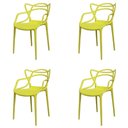 Ver imagem 1 de Kit 4 Cadeiras Empilhável Inmetro Aviv Master Allegra Fratini Polipropileno Amarelo Suporta 182kg
