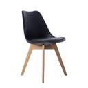 Ver imagem 4 de Cadeira Leda Eames Jantar Cozinha com Assento Estofado Preto