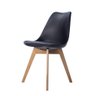 Cadeira Leda Eames Jantar Cozinha com Assento Estofado Preto - 1