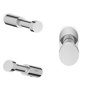 Kit com 3 Cabide Flow Cromado Design Redondo Moderno