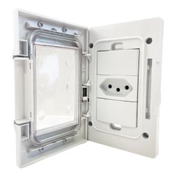 Tomada Simples 10a Embutir Prova Dagua Branca Externa Kalop - 1