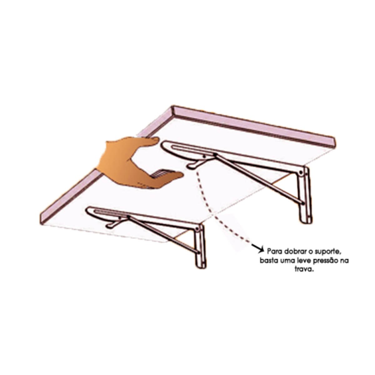 Par Mão Francesa Dobrável Desicon Tampo De Mesa 41cm Cinza - 4