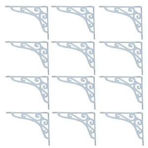 Kit 12 Cantoneiras Brancas Suporte Parede Prateleira 25X30Cm
