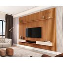 Ver imagem 2 de Painel Ripado para Tv até 85 Polegadas Versátil 2.2×2.2 com Nicho Nature/off White – Giga Móveis