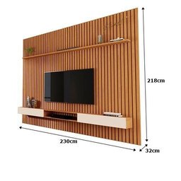 Painel Ripado para Tv até 85 Polegadas Versátil 2.2×2.2 com Nicho Nature/off White – Giga Móveis - 3