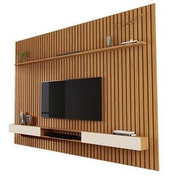 Painel Ripado Para TV até 85 Polegadas Versátil 2.2×2.2 Com Nicho Nature/Off White – Giga Móveis - 1
