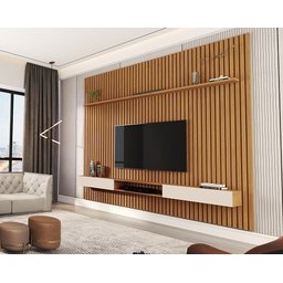 Painel Ripado Para TV até 85 Polegadas Versátil 2.2×2.2 Com Nicho Nature/Off White – Giga Móveis - 2