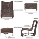 Ver imagem 2 de Poltronas + Puff Texas Alumínio Sala Corda Náutica Trama Marrom