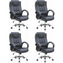 Ver imagem 1 de Kit 4 Cadeiras para Escritório Presidente Corino Master Soft Preto