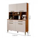 Ver imagem 4 de Armário de Cozinha Ceara 4 Portas 2 Gavetas Nature/off White - Kaiki Móveis