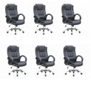 Ver imagem 1 de Kit 6 Cadeiras para Escritório Presidente Corino Master Soft Preto