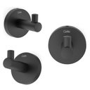 Ver imagem 1 de Kit com 3 Cabide New Linha City Banheiro Metal Preto/Matte Celite