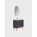 Ver imagem 5 de Gabinete para Banheiro com Cuba e Espelho Organico 80cm Retro Mdf Grafite Milano - On Móveis