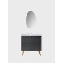 Ver imagem 4 de Gabinete para Banheiro com Cuba e Espelho Organico 80cm Retro Mdf Grafite Milano - On Móveis