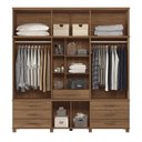 Ver imagem 4 de Guarda Roupa Casal Londres Capelinha 13 Portas 7 Gavetas Jatobá com Espelho - Santos Andirá Jatob