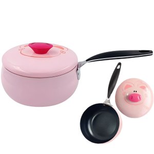 Panela Esmaltada Antiaderente Decorativa Rosa do Porquinho 1,2lt