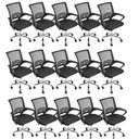 Ver imagem 1 de Kit 15 Cadeiras Escritório Diretor Tela Mesh Tok 3310