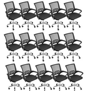 Kit 15 Cadeiras Escritório Diretor Tela Mesh Tok 3310