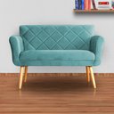 Ver imagem 4 de Namoradeira Isabela 02 Lugares Veludo Cores - DS Estofados - Azul Turquesa