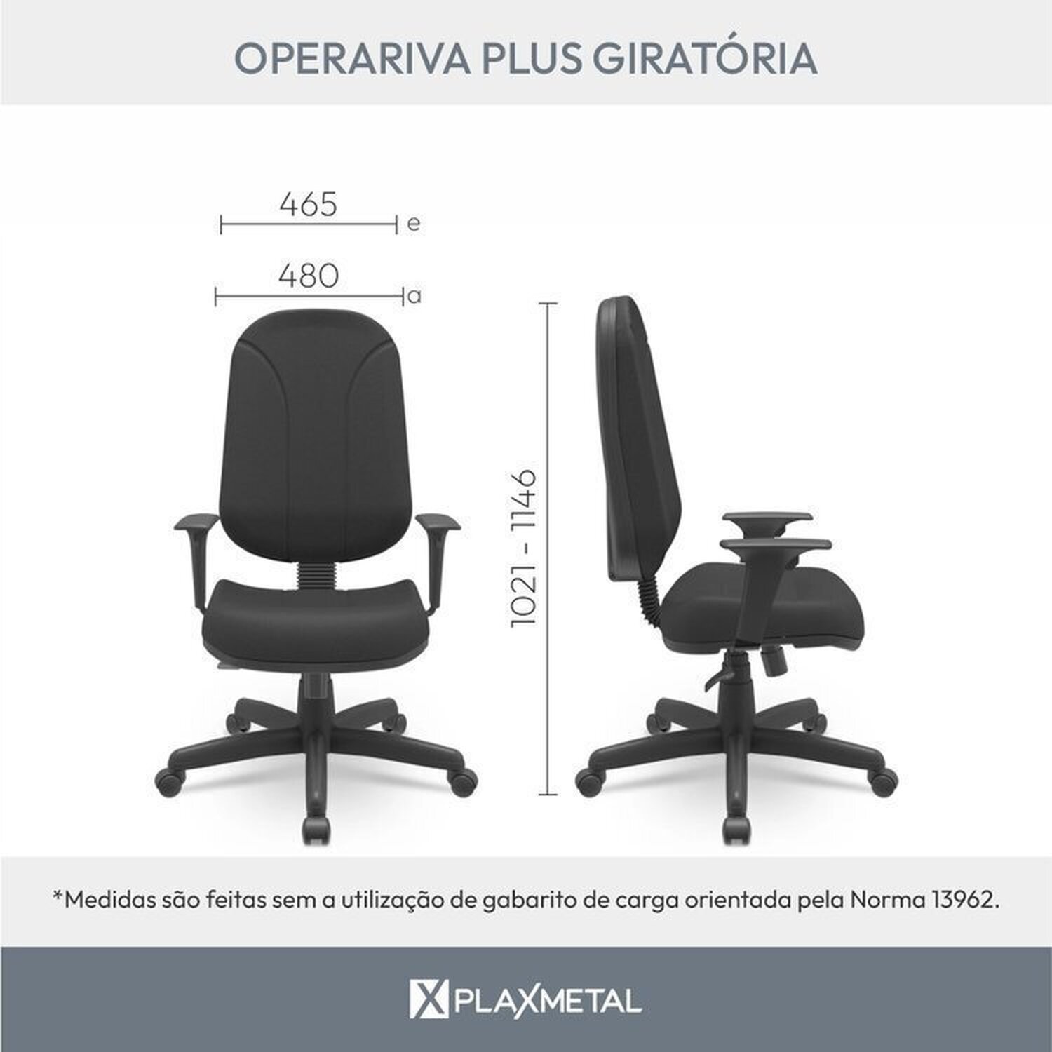 Kit 6 Cadeiras para Escritório Ergonômica Giratória Operativa Presidente Nr17 - 7