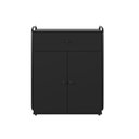 Ver imagem 1 de Armário Multiuso Organizador Estilo Industrial com Gaveta e 2 Portas Escritório Quarto Preto
