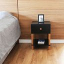 Ver imagem 5 de Mesa de Cabeceira Evo Preta 1 Gaveta Alta