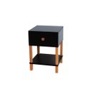 Ver imagem 2 de Mesa de Cabeceira Evo Preta 1 Gaveta Alta