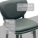 Ver imagem 3 de Kit 4 Banquetas de Madeira Torneada Bistrô Estofada - 73cm Preto