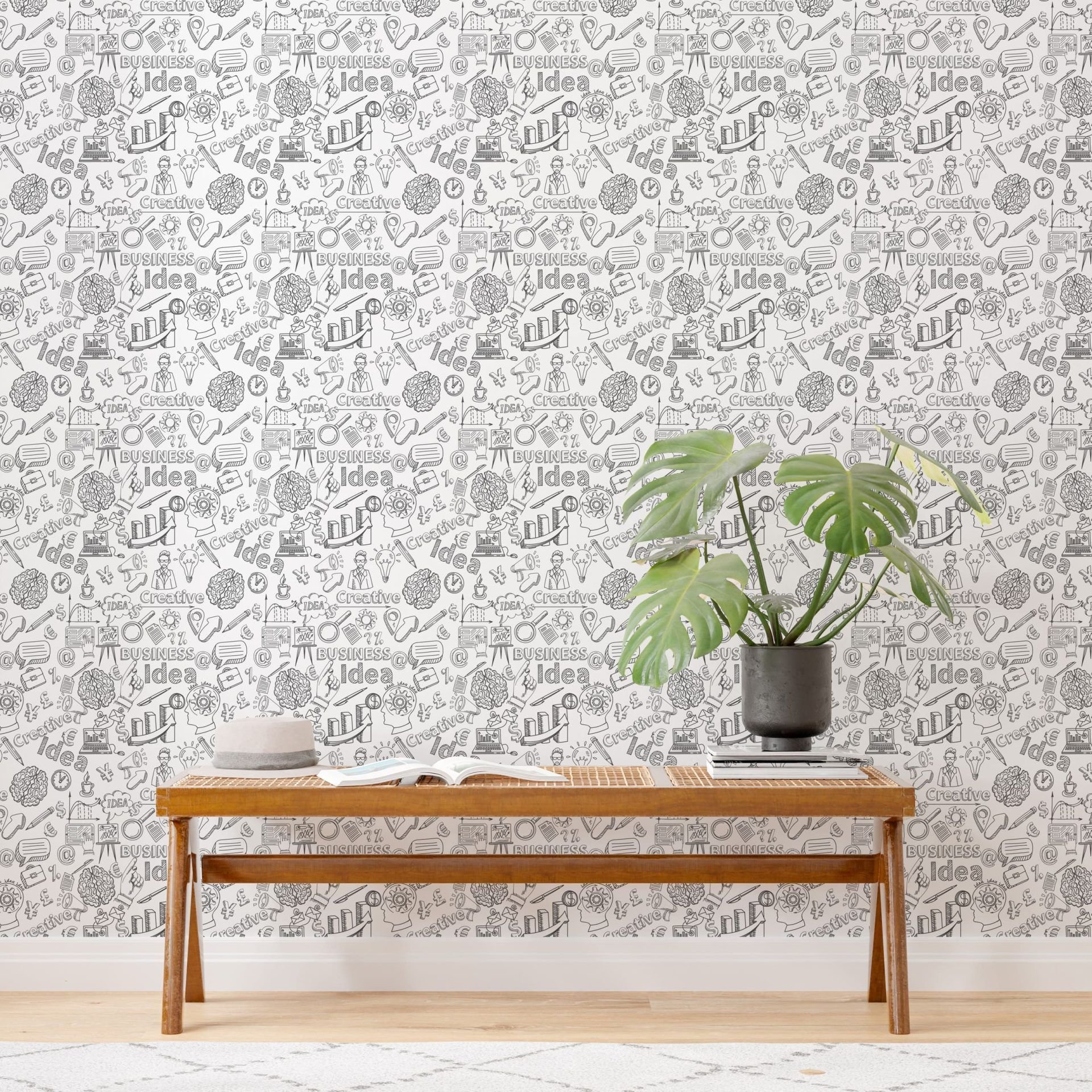 Papel de Parede Adesivo Casual Escritório Decor - 1