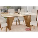 Ver imagem 7 de Mesa P/ Cozinha Adriana Sc46 C/ Tampo Madeirado C/ Vidro Curvo 200x80cm Nature - Henn