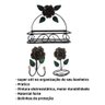Kit para Banheiro 4 Peças em Ferro com Rosas:marron - 4