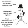 Kit para Banheiro 4 Peças em Ferro com Rosas:marron - 3