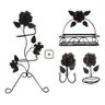 Kit para Banheiro 4 Peças em Ferro com Rosas:marron - 1