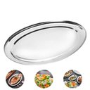 Ver imagem 2 de Bandeja Travessa Oval Rasa Inox Servir Parmegiana Peixe 34cm