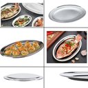 Ver imagem 4 de Bandeja Travessa Oval Rasa Inox Servir Parmegiana Peixe 34cm