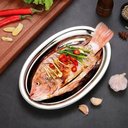 Ver imagem 7 de Bandeja Travessa Oval Rasa Inox Servir Parmegiana Peixe 34cm