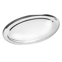 Ver imagem 1 de Bandeja Travessa Oval Rasa Inox Servir Parmegiana Peixe 34cm