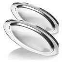 Ver imagem 5 de Bandeja Travessa Oval Rasa Inox Servir Parmegiana Peixe 34cm