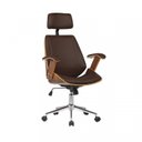 Ver imagem 2 de Kit 4 Cadeiras de Escritório Presidente Giratória com Apoia Cabeça Office Lisboa Marrom Rivatti