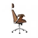 Ver imagem 7 de Kit 6 Cadeiras de Escritório Presidente Giratória com Apoia Cabeça Office Lisboa Marrom Rivatti