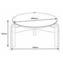 Ver imagem 2 de Mesa de Centro Lizz Redonda com Pés em Madeira Maciça Branco/cedro