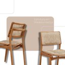 Ver imagem 3 de Mesa de Jantar Noronha 220cm Madeira Tampo Barril 8 Cadeiras Eva Milano / Imbuia Nat.